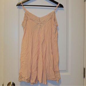 Pink BABYDOLL Lace Trim Slip Dress